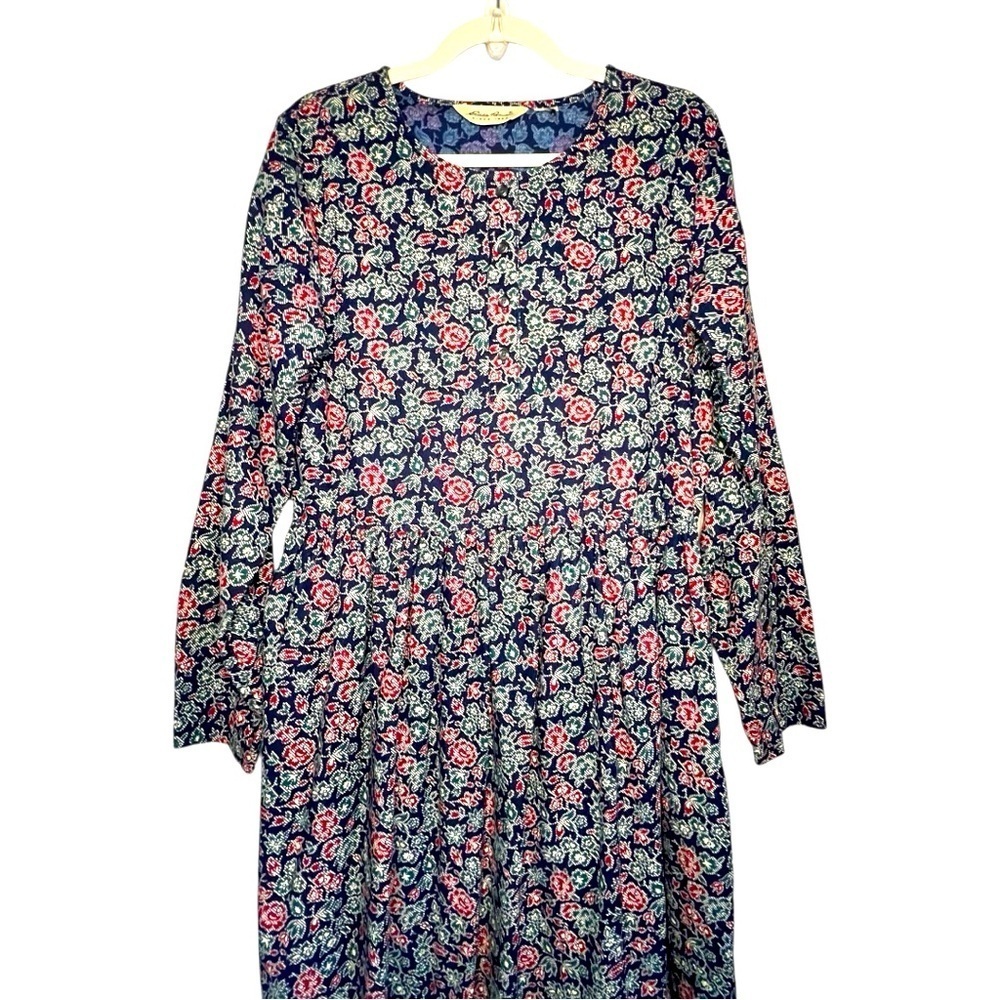 Vintage 80s Eddie Bauer Cottagecore Ditzy Print Floral Maxi Dress Size Large - Picture 4 of 10